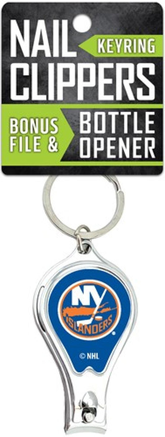 New York Islanders Nail Clipper Keyring w/Bonus File & Bottle Opener Image 1