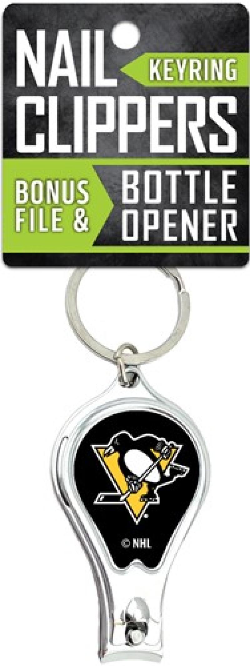 Pittsburgh Penguins Nail Clipper Keyring w/Bonus File & Bottle Opener Image 1