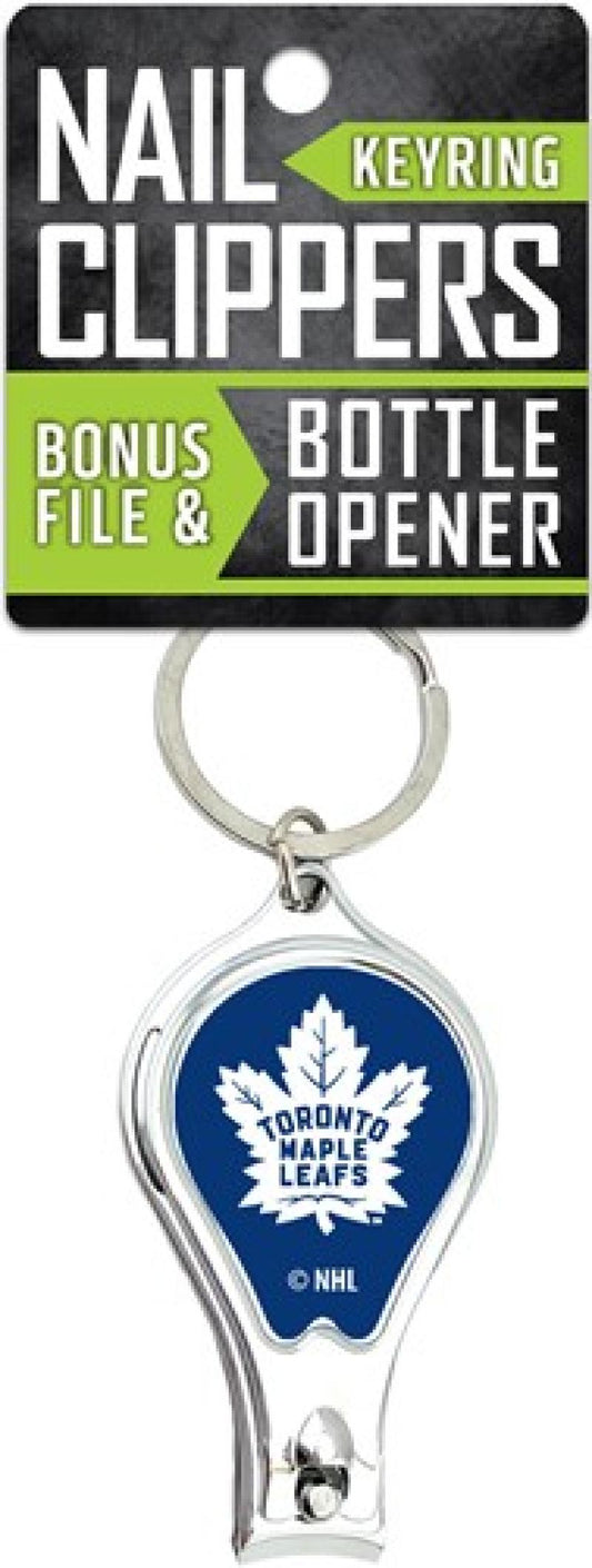Toronto Maple Leafs Nail Clipper Keyring w/Bonus File & Bottle Opener