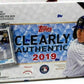 2019 Topps Clearly Authentic Baseball Factory Sealed Hobby Box