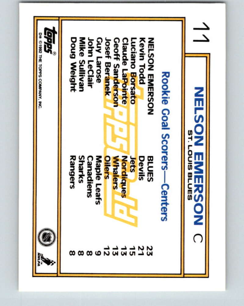 1992-93 Topps Gold #11G Nelson Emerson Mint St. Louis Blues
