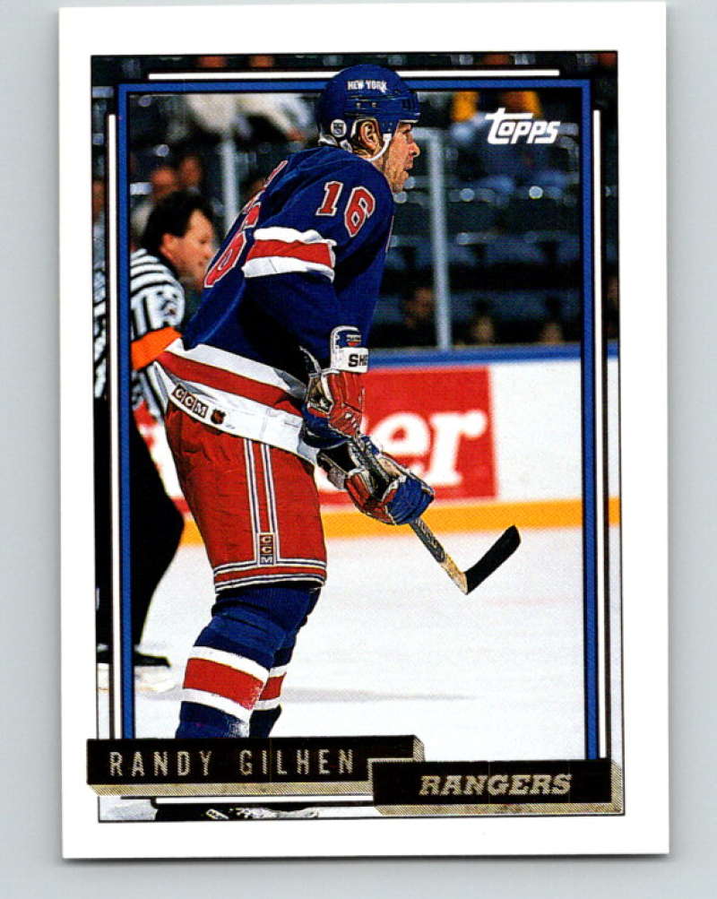 1992-93 Topps Gold #27G Randy Gilhen Mint New York Rangers  Image 1