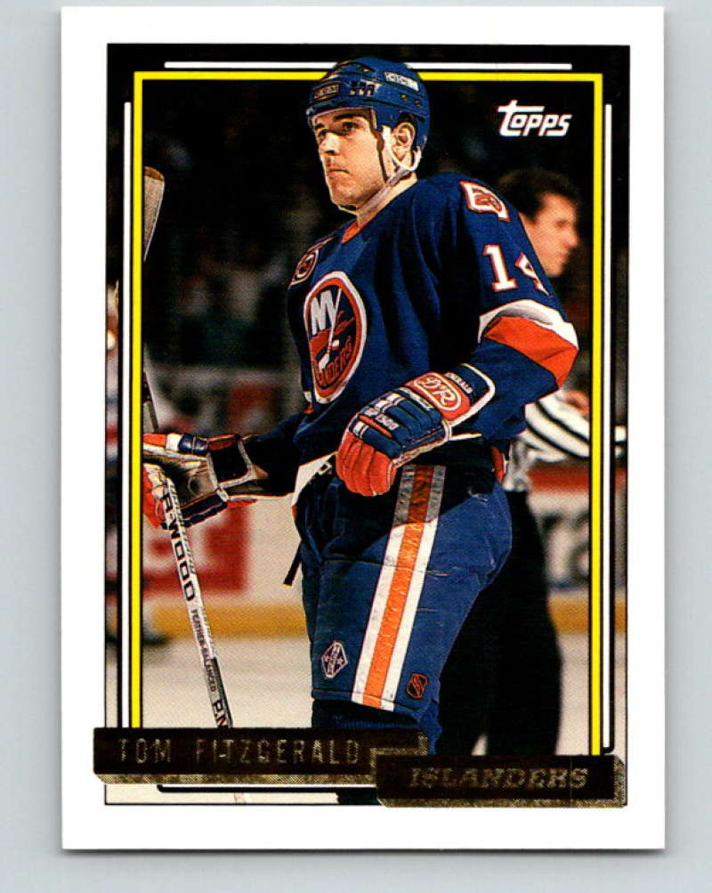 1992-93 Topps Gold #31G Tom Fitzgerald Mint New York Rangers  Image 1