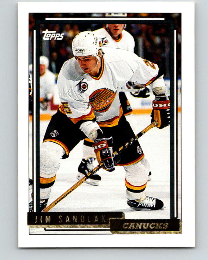 1992-93 Topps Gold #41G Jim Sandlak Mint Vancouver Canucks  Image 1