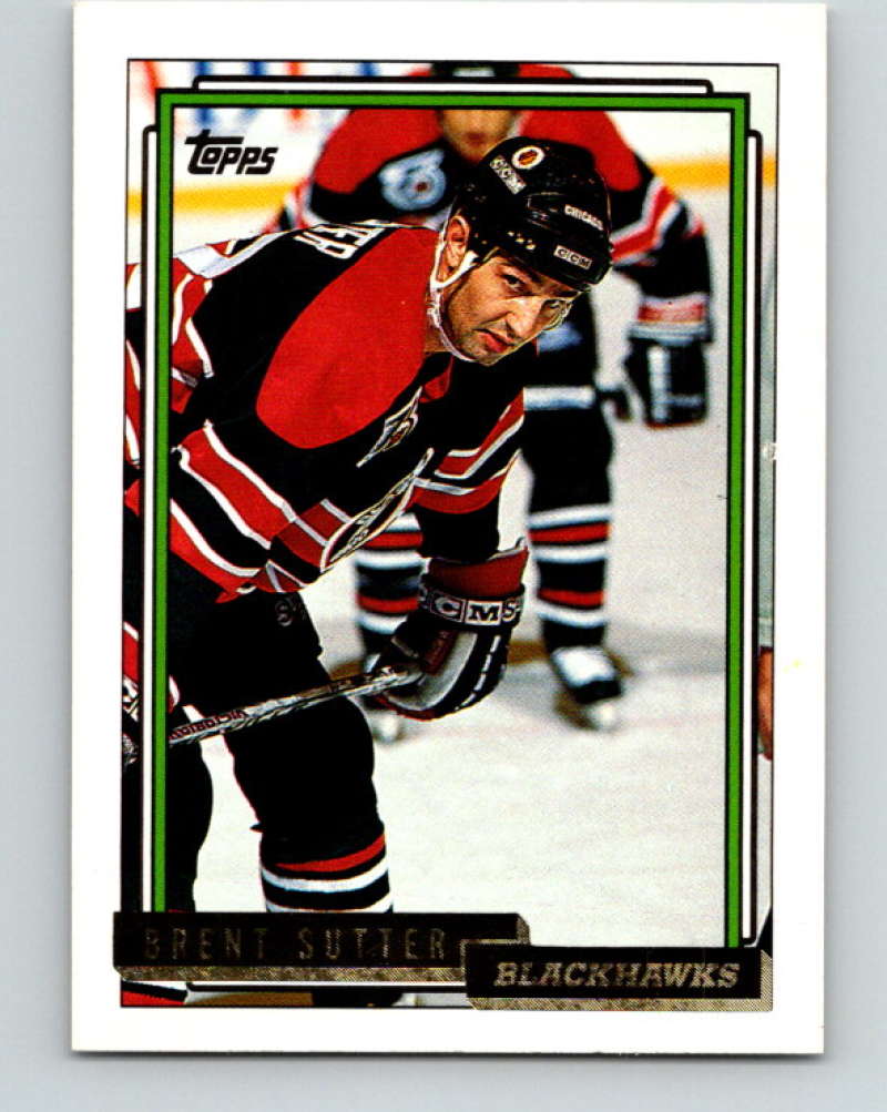 1992-93 Topps Gold #75G Brent Sutter Mint Chicago Blackhawks