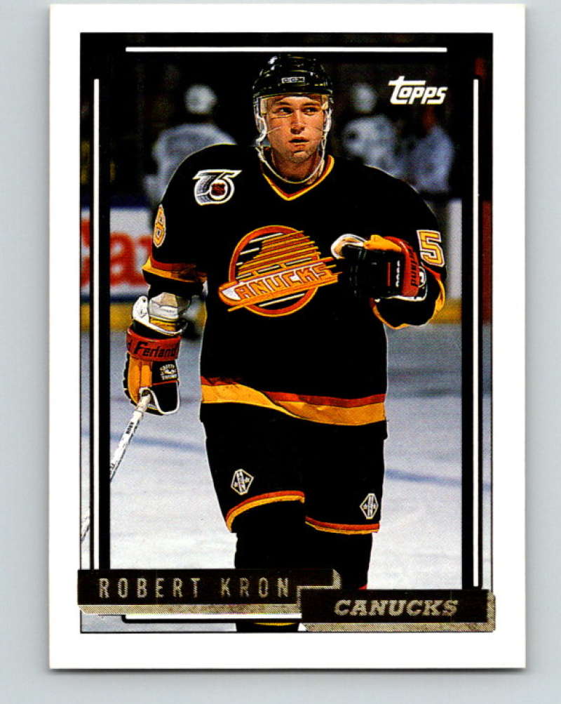 1992-93 Topps Gold #80G Robert Kron Mint Vancouver Canucks