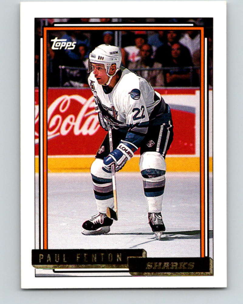 1992-93 Topps Gold #173G Paul Fenton Mint San Jose Sharks