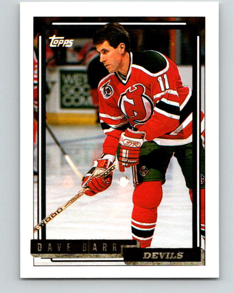 1992-93 Topps Gold #197G Dave Barr Mint New Jersey Devils  Image 1