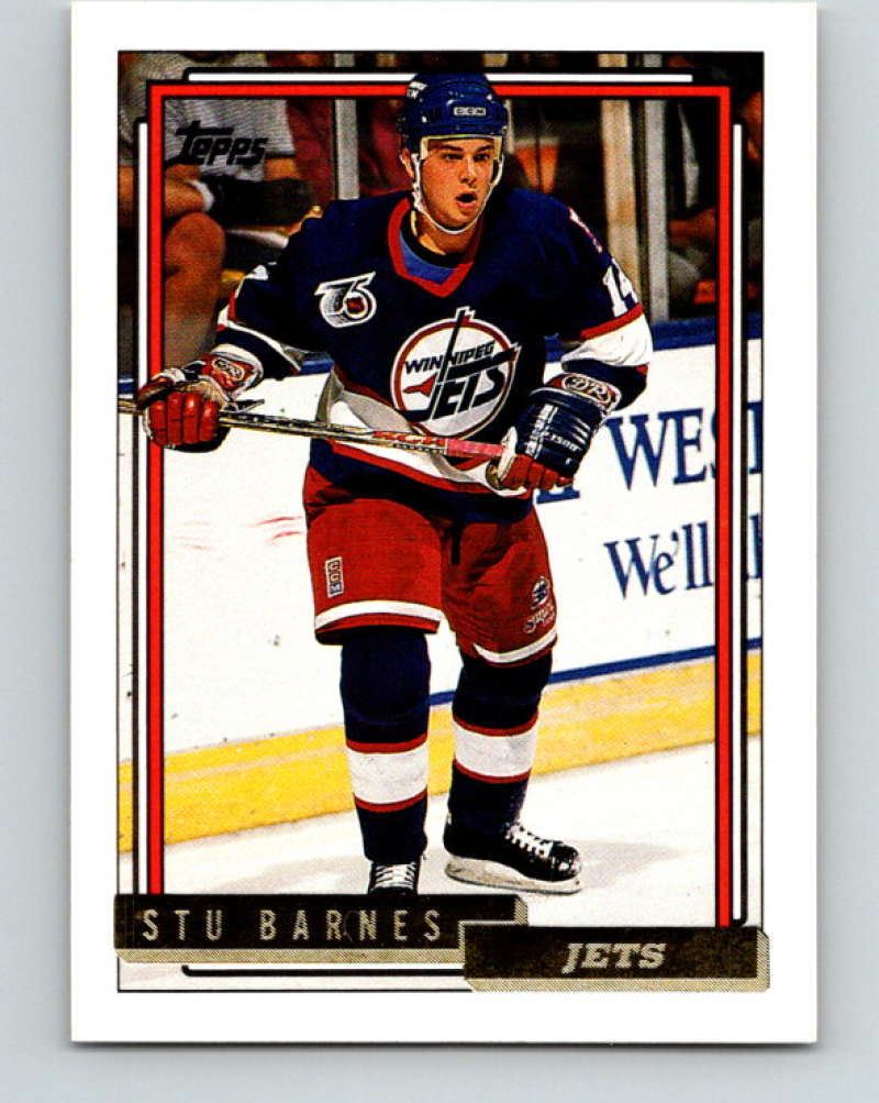 1992-93 Topps Gold #210G Stu Barnes Mint Winnipeg Jets  Image 1