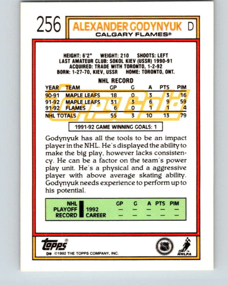 1992-93 Topps Gold #256G Alexander Godynyuk Mint Calgary Flames