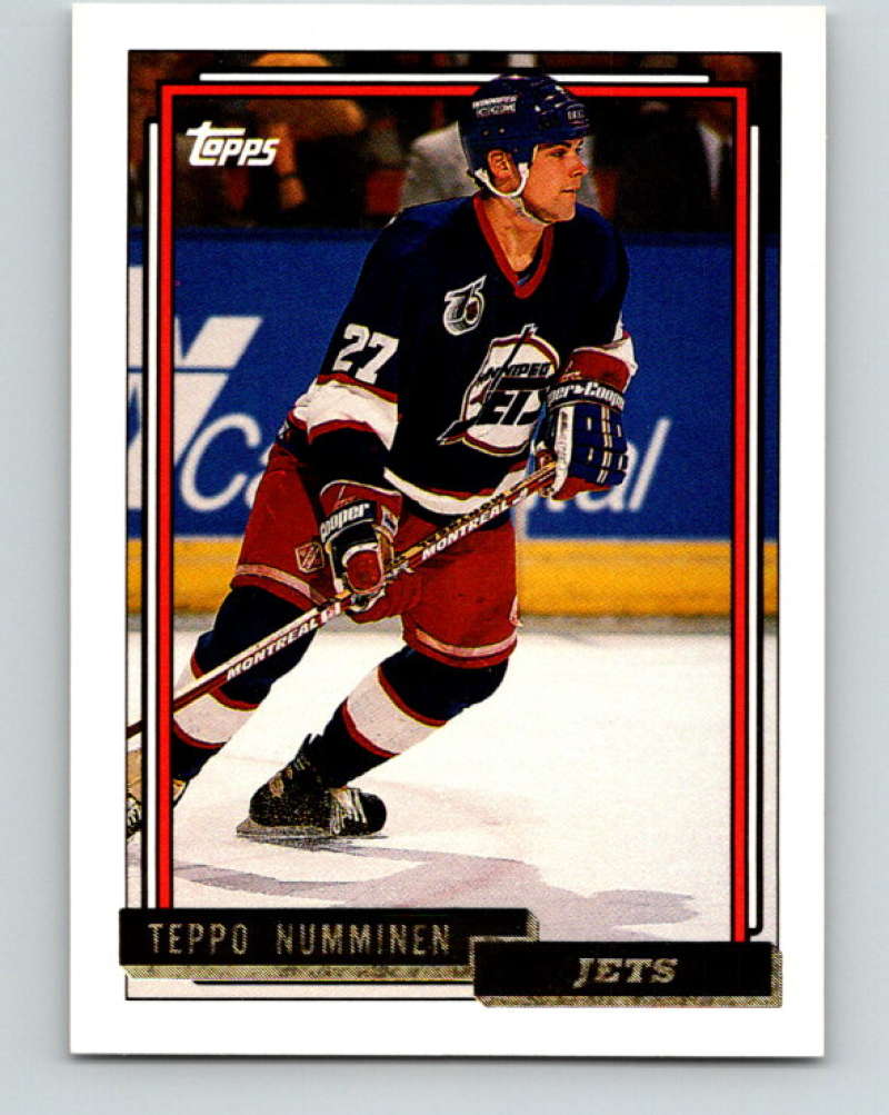 1992-93 Topps Gold #339G Teppo Numminen Mint Winnipeg Jets  Image 1