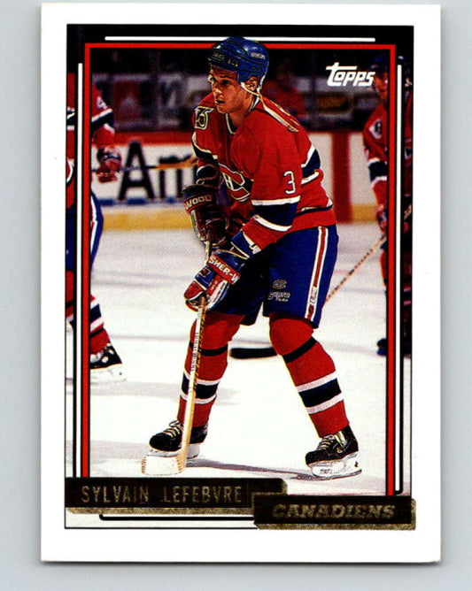 1992-93 Topps Gold #341G Sylvain Lefebvre Mint Montreal Canadiens  Image 1