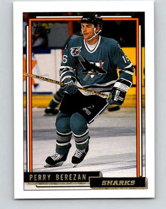 1992-93 Topps Gold #342G Perry Berezan Mint San Jose Sharks  Image 1