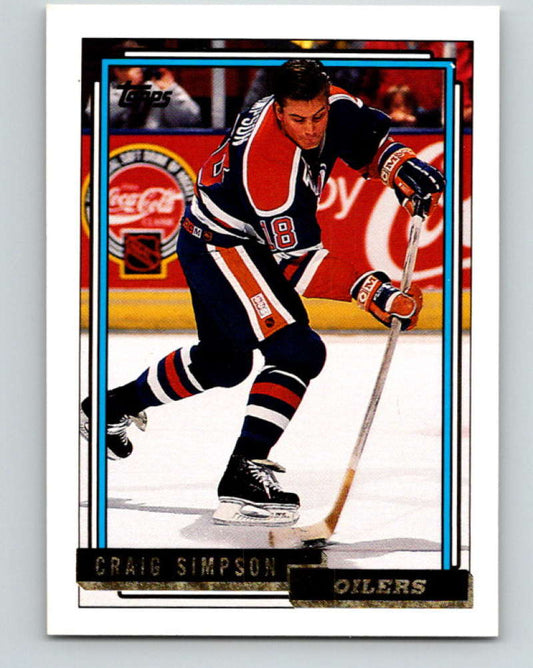 1992-93 Topps Gold #356G Craig Simpson Mint Edmonton Oilers  Image 1