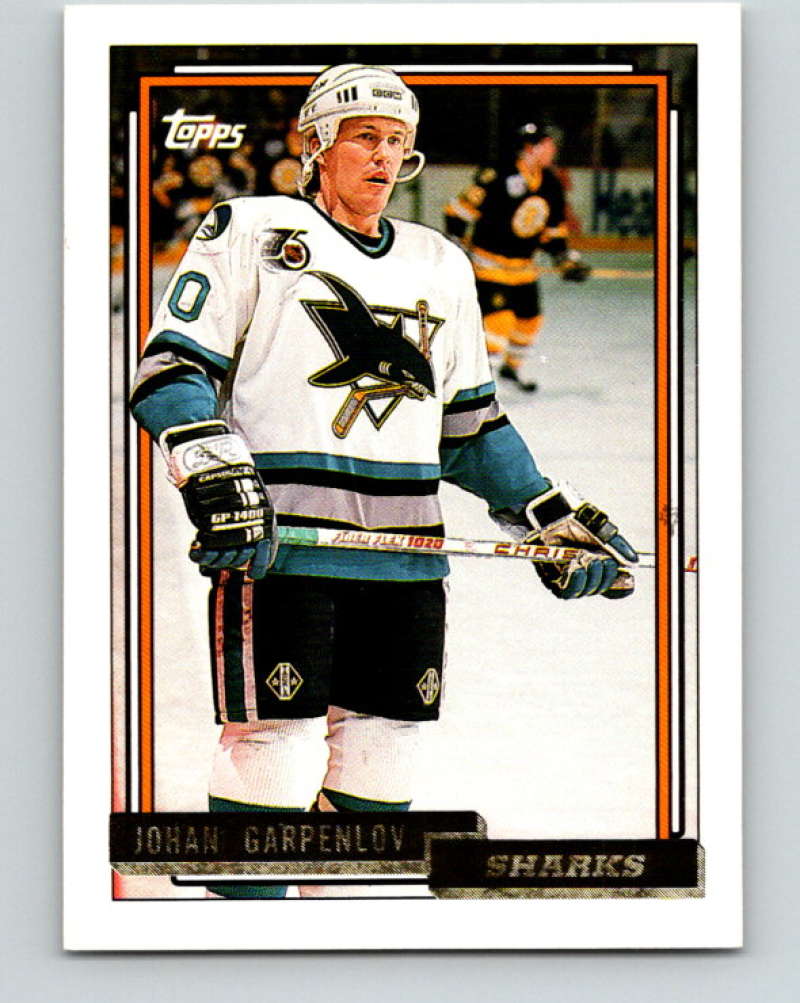 1992-93 Topps Gold #359G Johan Garpenlov Mint San Jose Sharks