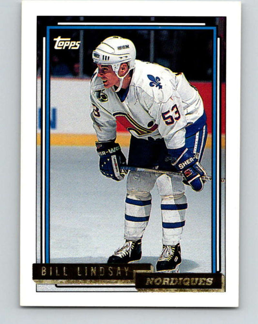 1992-93 Topps Gold #373G Bill Lindsay Mint Quebec Nordiques  Image 1