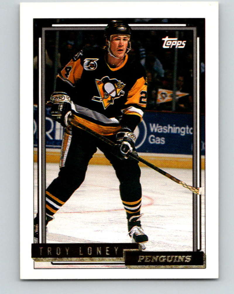 1992-93 Topps Gold #397G Troy Loney Mint Pittsburgh Penguins  Image 1