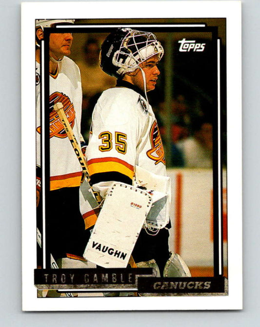 1992-93 Topps Gold #412G Troy Gamble Mint Vancouver Canucks  Image 1
