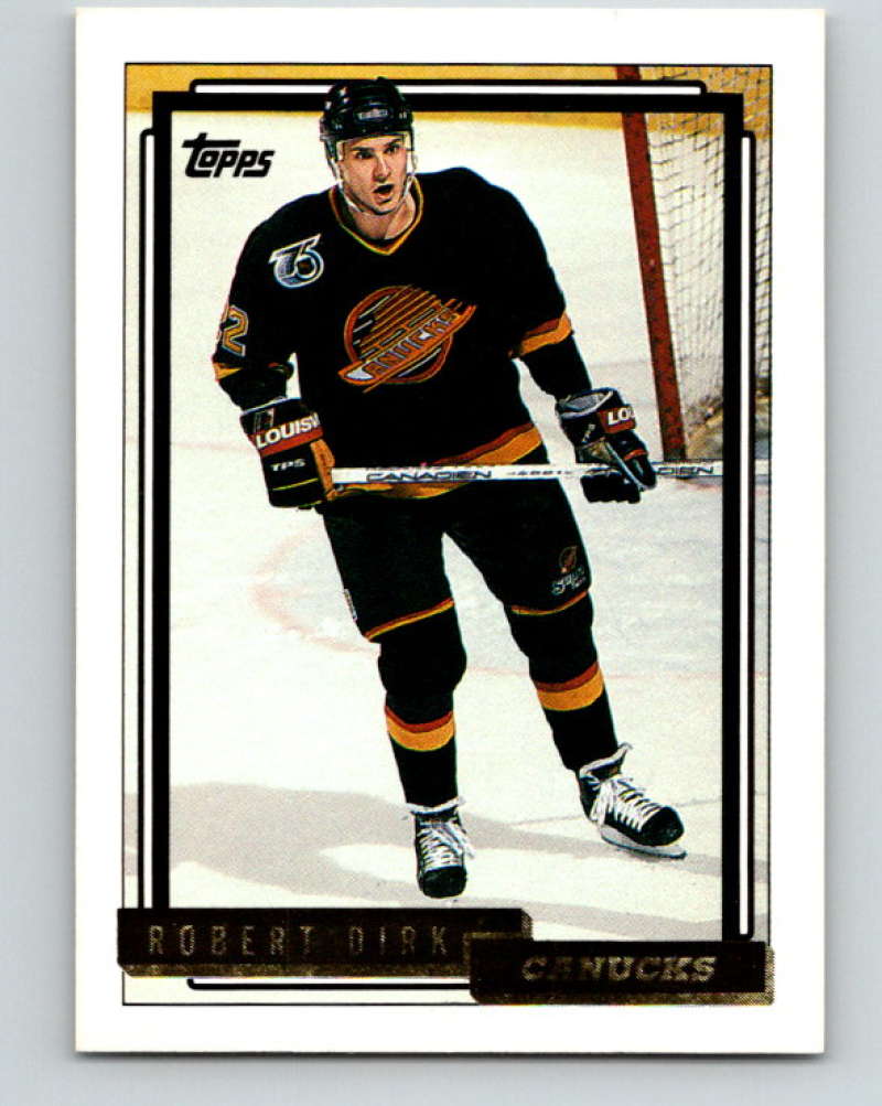 1992-93 Topps Gold #437G Robert Dirk Mint Vancouver Canucks  Image 1