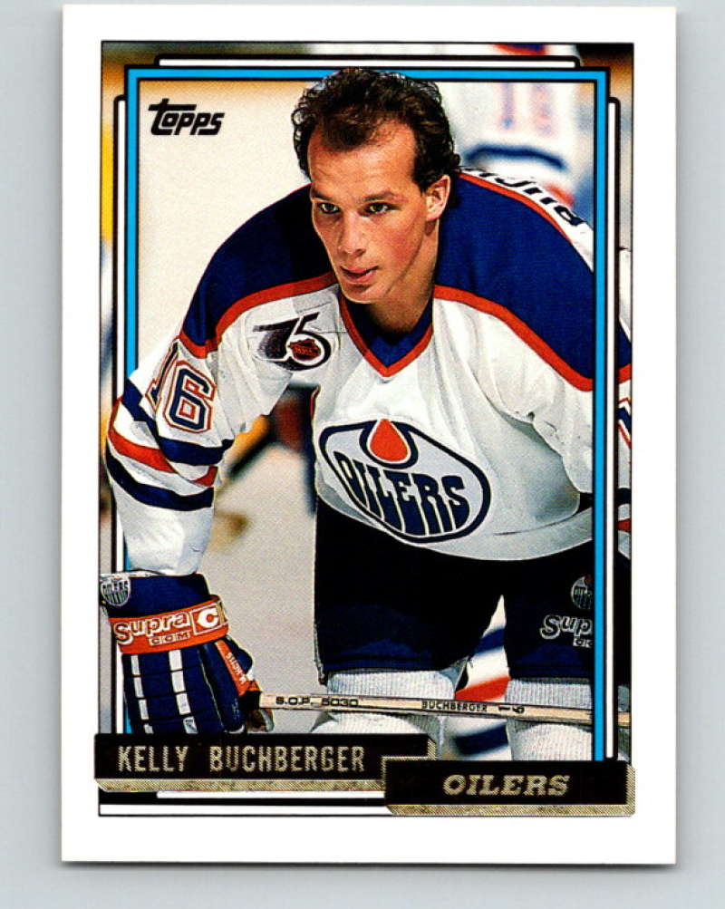 1992-93 Topps Gold #455G Kelly Buchberger Mint Edmonton Oilers  Image 1