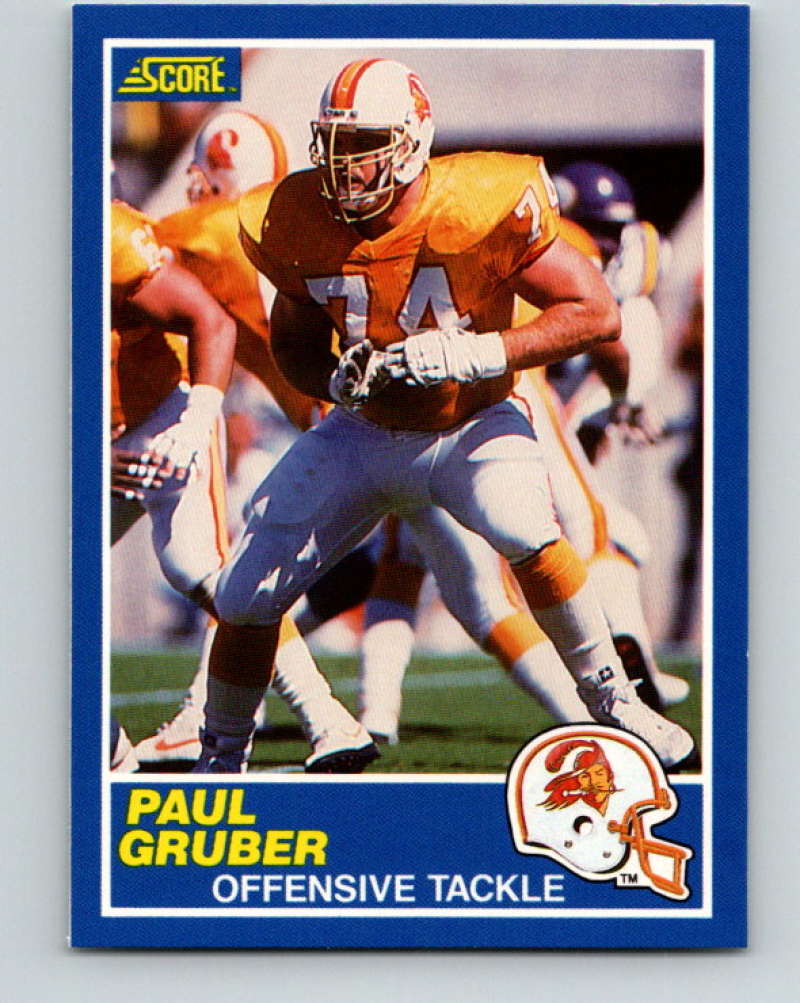 1989 Score #77 Paul Gruber Mint RC Rookie Tampa Bay Buccaneers  Image 1