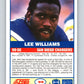 1989 Score #99 Lee Williams Mint San Diego Chargers  Image 2
