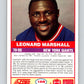 1989 Score #128 Leonard Marshall Mint New York Giants  Image 2