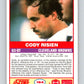 1989 Score #164 Cody Risien Mint Cleveland Browns  Image 2