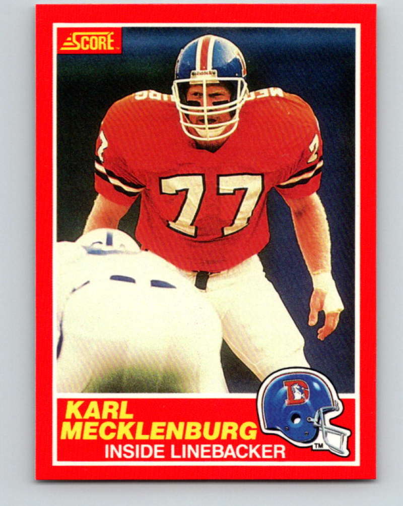 1989 Score #174 Karl Mecklenburg Mint Denver Broncos  Image 1