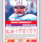 1989 Score #182 John Grimsley Mint Houston Oilers  Image 2