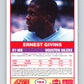 1989 Score #194 Ernest Givins Mint Houston Oilers  Image 2