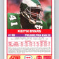 1989 Score #198 Keith Byars Mint Philadelphia Eagles  Image 2