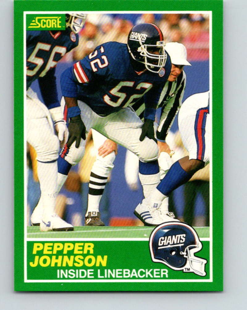 1989 Score #230 Pepper Johnson Mint New York Giants  Image 1