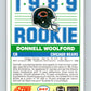 1989 Score #247 Donnell Woolford Mint RC Rookie Chicago Bears  Image 2