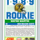 1989 Score #248 Wayne Martin Mint RC Rookie New Orleans Saints  Image 2