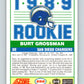 1989 Score #252 Burt Grossman Mint RC Rookie San Diego Chargers  Image 2