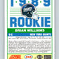 1989 Score #266 Brian Williams Mint RC Rookie New York Giants  Image 2