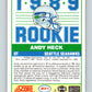 1989 Score #271 Andy Heck Mint RC Rookie Seattle Seahawks  Image 2