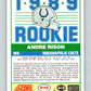 1989 Score #272 Andre Rison Mint RC Rookie Indianapolis Colts  Image 2