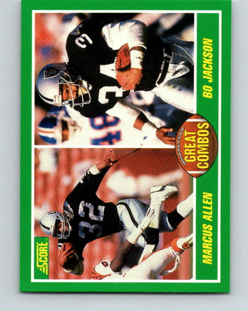 1989 Score #284 Marcus Allen/Bo Jackson GC Mint Los Angeles Raiders