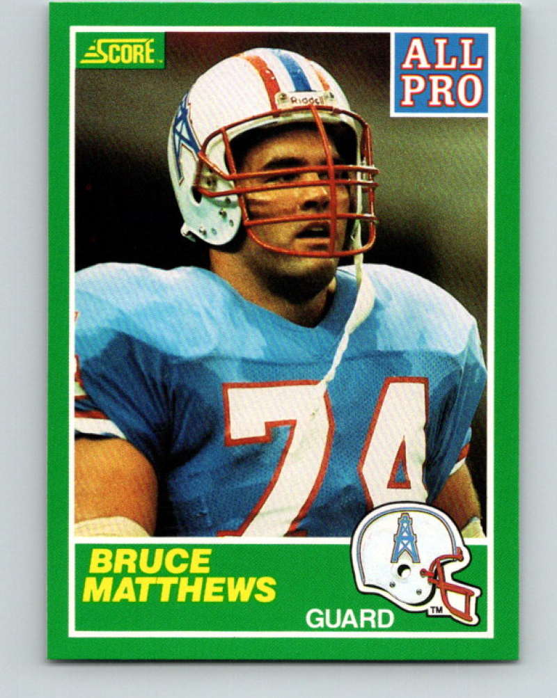 1989 Score #286 Bruce Matthews AP Mint Houston Oilers – Hockey Card World  Inc