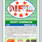 1989 Score #290 Scott Norwood AP Mint RC Rookie Buffalo Bills  Image 2