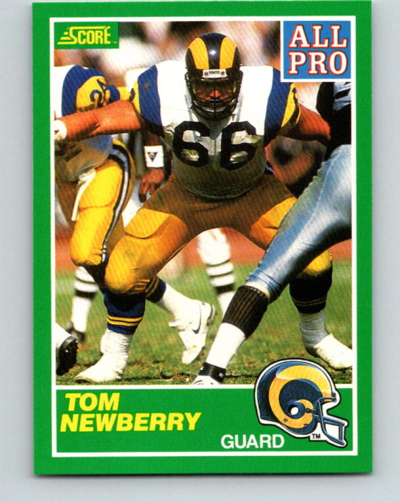 1989 Score #302 Tom Newberry AP Mint Los Angeles Rams  Image 1