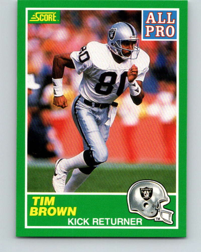 1989 Score #305a Tim Brown ERR Mint Los Angeles Raiders