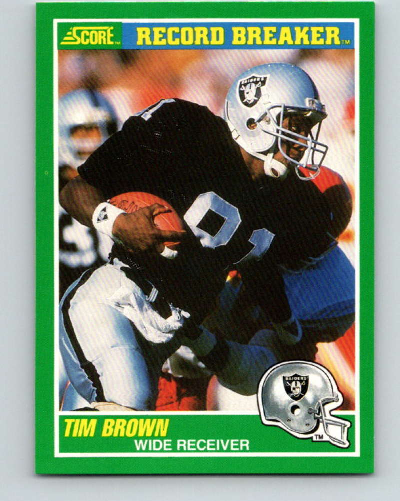 1989 Score #328 Tim Brown RB Mint Los Angeles Raiders  Image 1