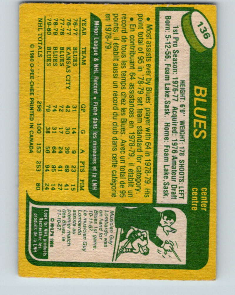 1980-81 O-Pee-Chee #136 Bernie Federko NHL St. Louis Blues  7893 Image 2