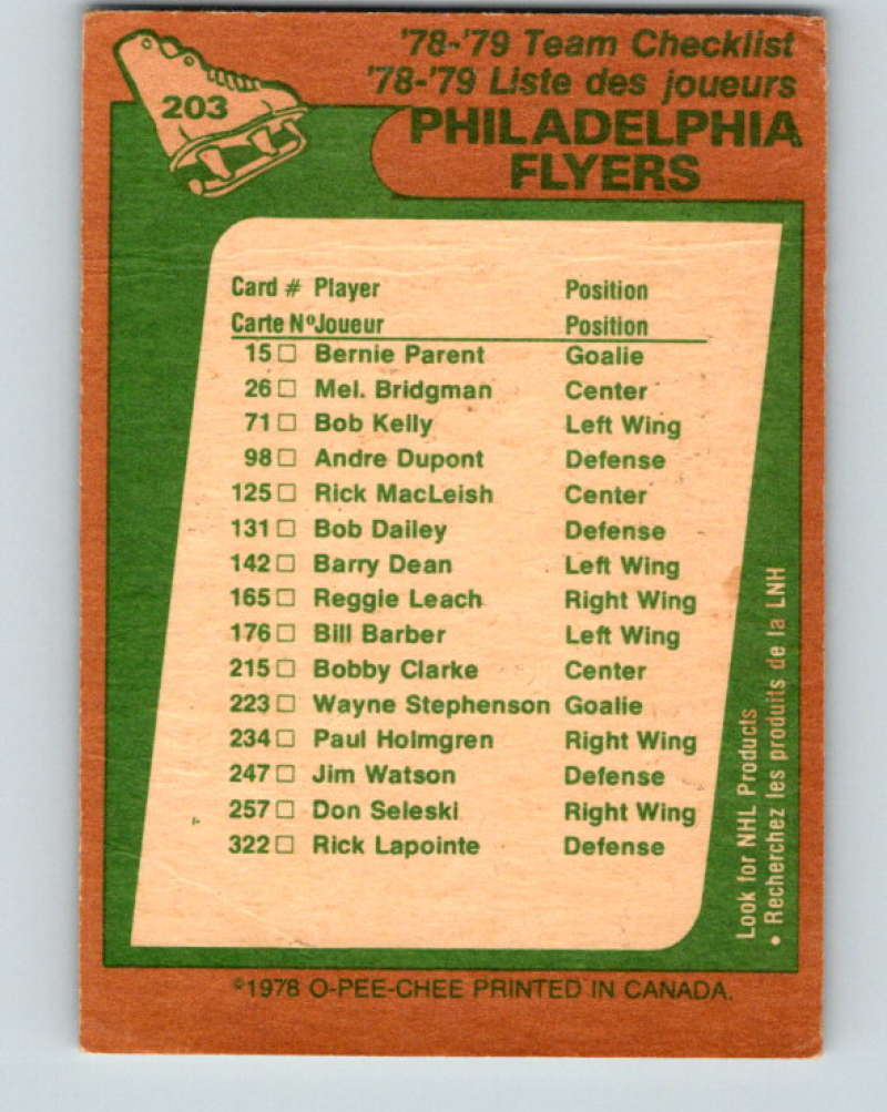 1978-79 O-Pee-Chee #203 Philadelphia Flyers TC  Philadelphia Flyers  8502
