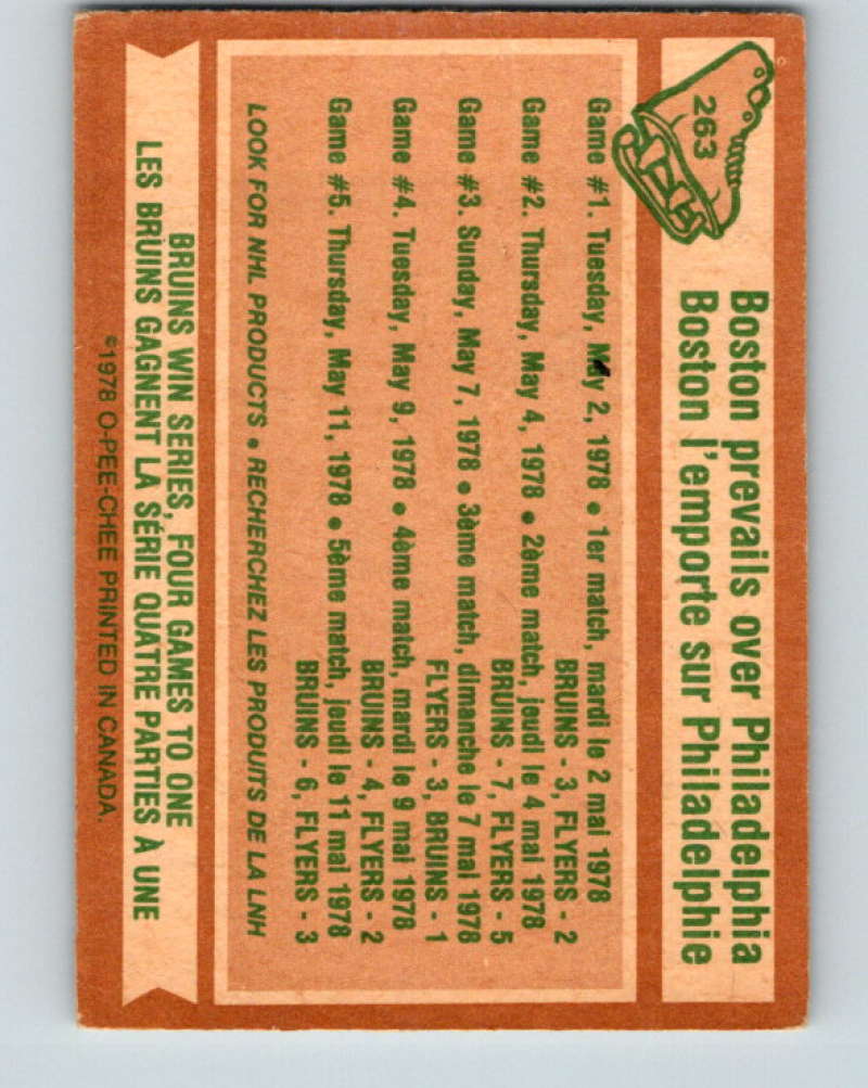 1978-79 O-Pee-Chee #263 Stanley Cup Semi-Finals Bruins/ Flyers  8562