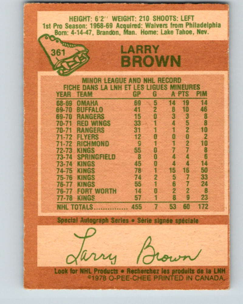 1978-79 O-Pee-Chee #361 Larry Brown  Los Angeles Kings  8660