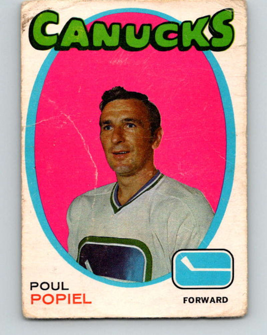 1971-72 O-Pee-Chee #1 Poul Popiel  Vancouver Canucks  8696